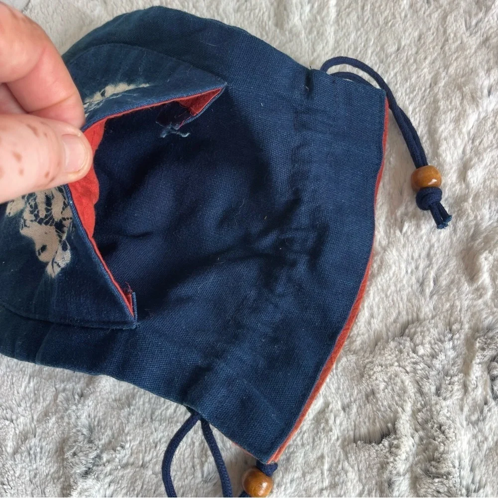Blue Butterfly Drawstring Bag